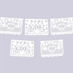 Amor White Papel Picado Banner