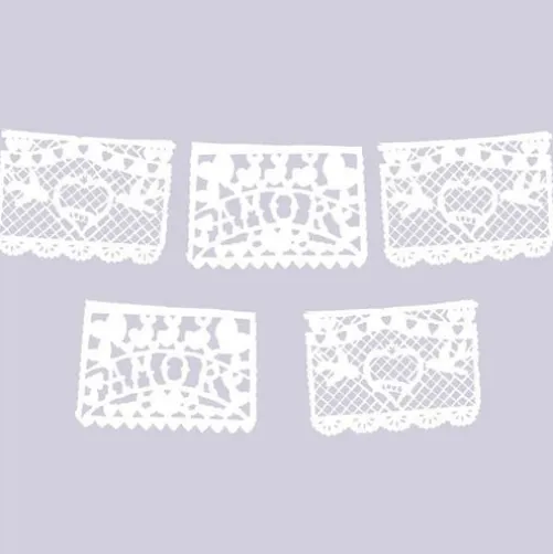 Amor White Plastic Picado Banner