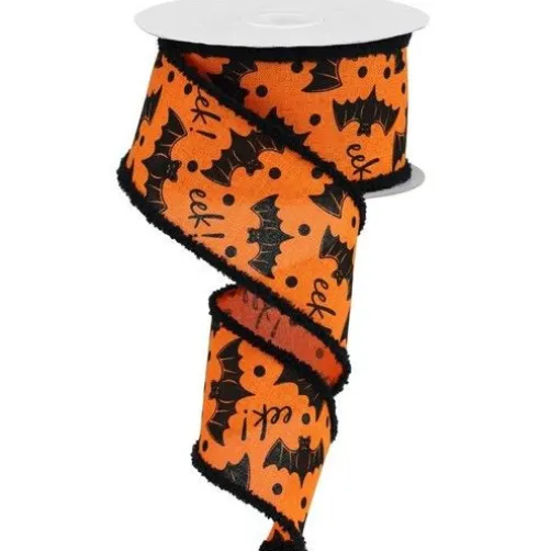 Bats on Orange Royal Ribbon