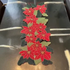 Beaded Poinsettia Table Runner
