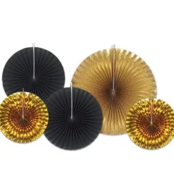 Black and Gold Decorative Fans