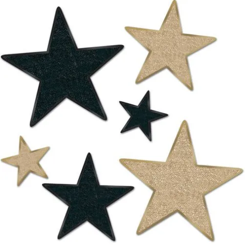 Black and Gold Glittered Stars
