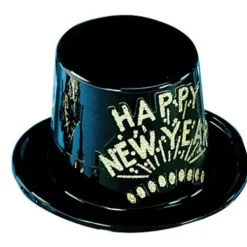 Black and Gold Happy New Year Top Hat