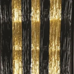 Black and Gold Metallic Table Skirt