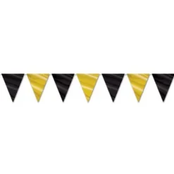 Black and Gold Pennant Banner