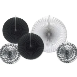 Black and Silver Decorative Fans