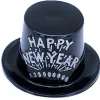 Black and Silver Happy New Year Top Hat