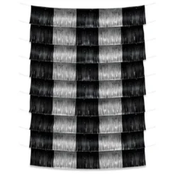 Black and Sliver Fringe Garland Backdrop