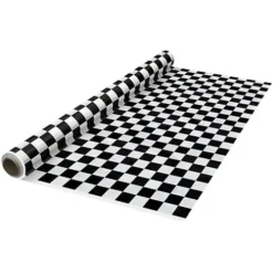 100' Black and White Checker Table Roll