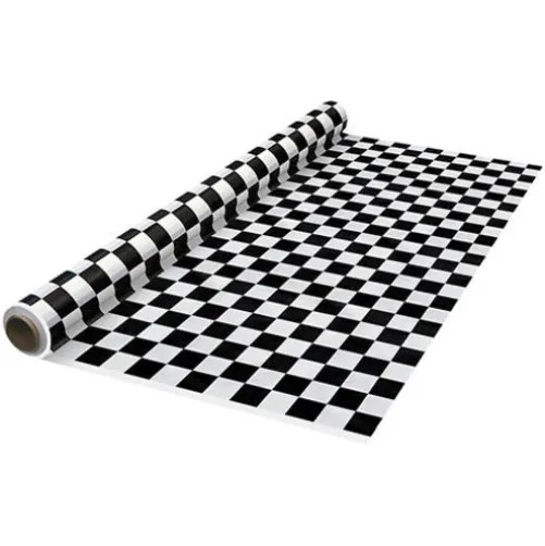 100' Black and White Checker Table Roll