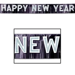 Black Metallic Happy New Year Banner