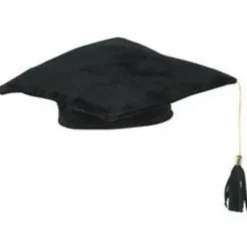 Black Plush Graduate Cap