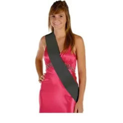 Black Satin Sash
