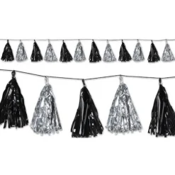 Black Silver Tassel Garland
