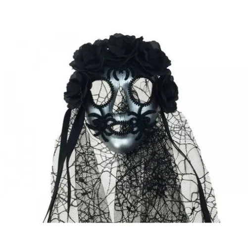 Black Spider Mask with Veil