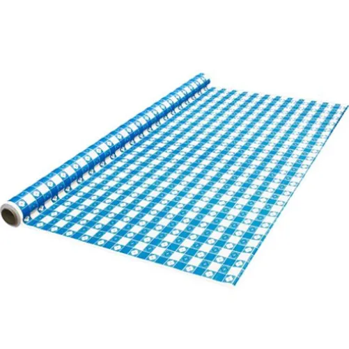 100' Blue Gingham Table Roll