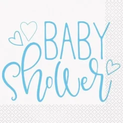 Blue Hearts Baby Shower Luncheon Napkins