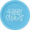 Blue Hearts Baby Shower 7" Plates