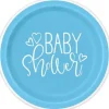 Blue Hearts Baby Shower 9" Plates