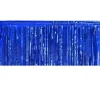 Blue Metallic Fringe Table Skirt