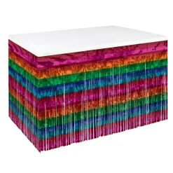 Bright Stripes Metallic Table Skirting