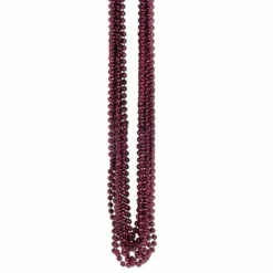 Burgundy Metallic Bead Necklaces