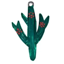 Cactus with Flowers Tin Ornament