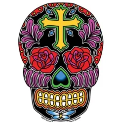 Cross Sugar Skull Sticker