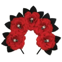 Day of Dead Red Floral Headbnd