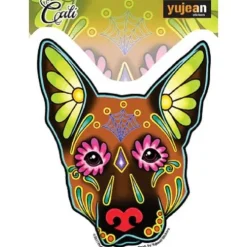 Day of the Dead German Shepherd Sticker