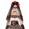 Day of the Dead Veil with Flowers