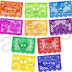 Dia de los Muertos Plastic Picado Banner