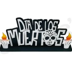 Dia de los Muertos Skull Candle Desk Sign