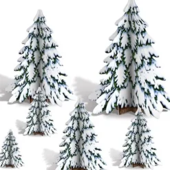 3D Winter Pine Tree Centerpieces