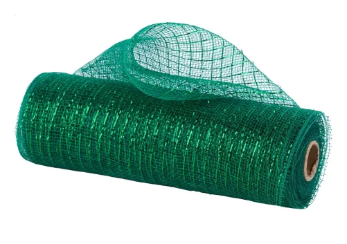 Emerald Green Metallic Mesh Roll