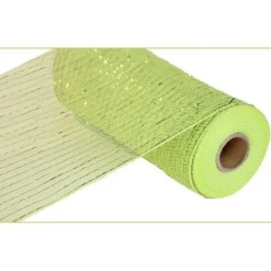 Extra Wide Apple Green Metallic Mesh Roll