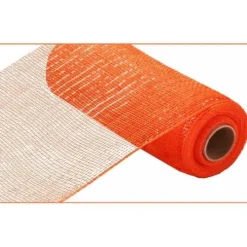 Extra Wide Orange Metallic Mesh Roll