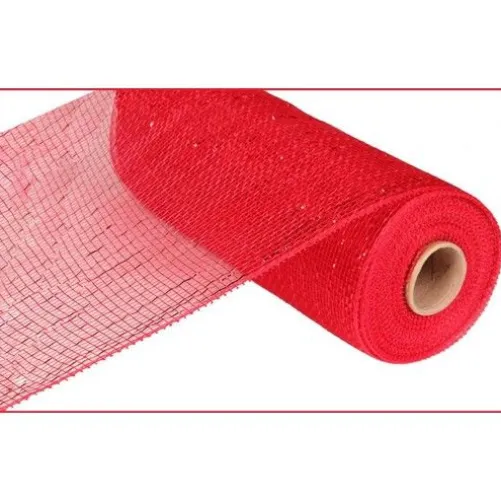 Extra Wide Red Metallic Mesh Roll