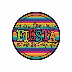 8" Fiesta Metal Glittered Sign