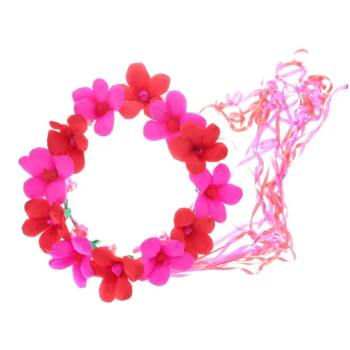 Fuschia and Red Flower Crown