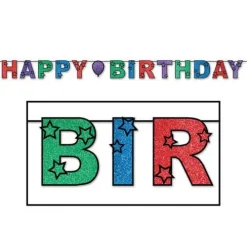 Glittered Happy Birthday Streamer