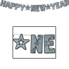 Glittered Happy New Year Silver Streamer