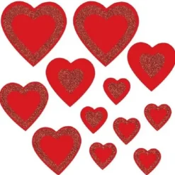 Glittered Hearts Cutouts