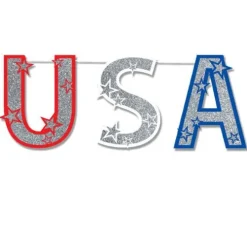 Glittered USA Streamer