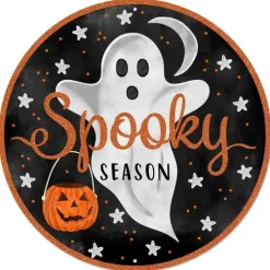 Glitter Spooky Metal Sign 12"