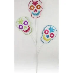25" Glitter Sugar Skull Pick
