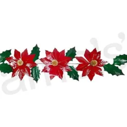 Glossy Poinsettia Swag