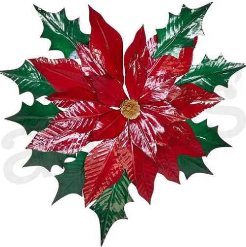 Glossy Poinsettia Wreath