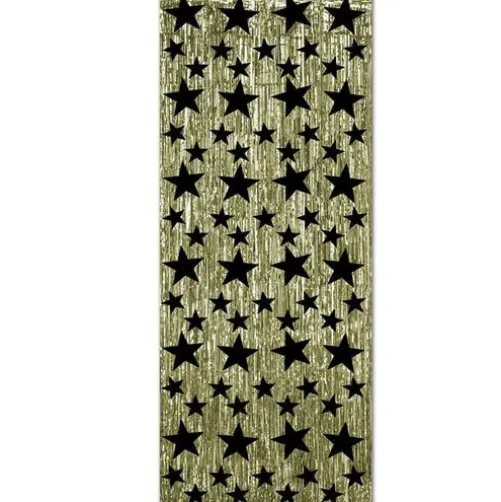 Gold Curtain with Black Stars