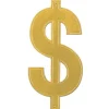 Gold Foil Dollar Sign Cutout